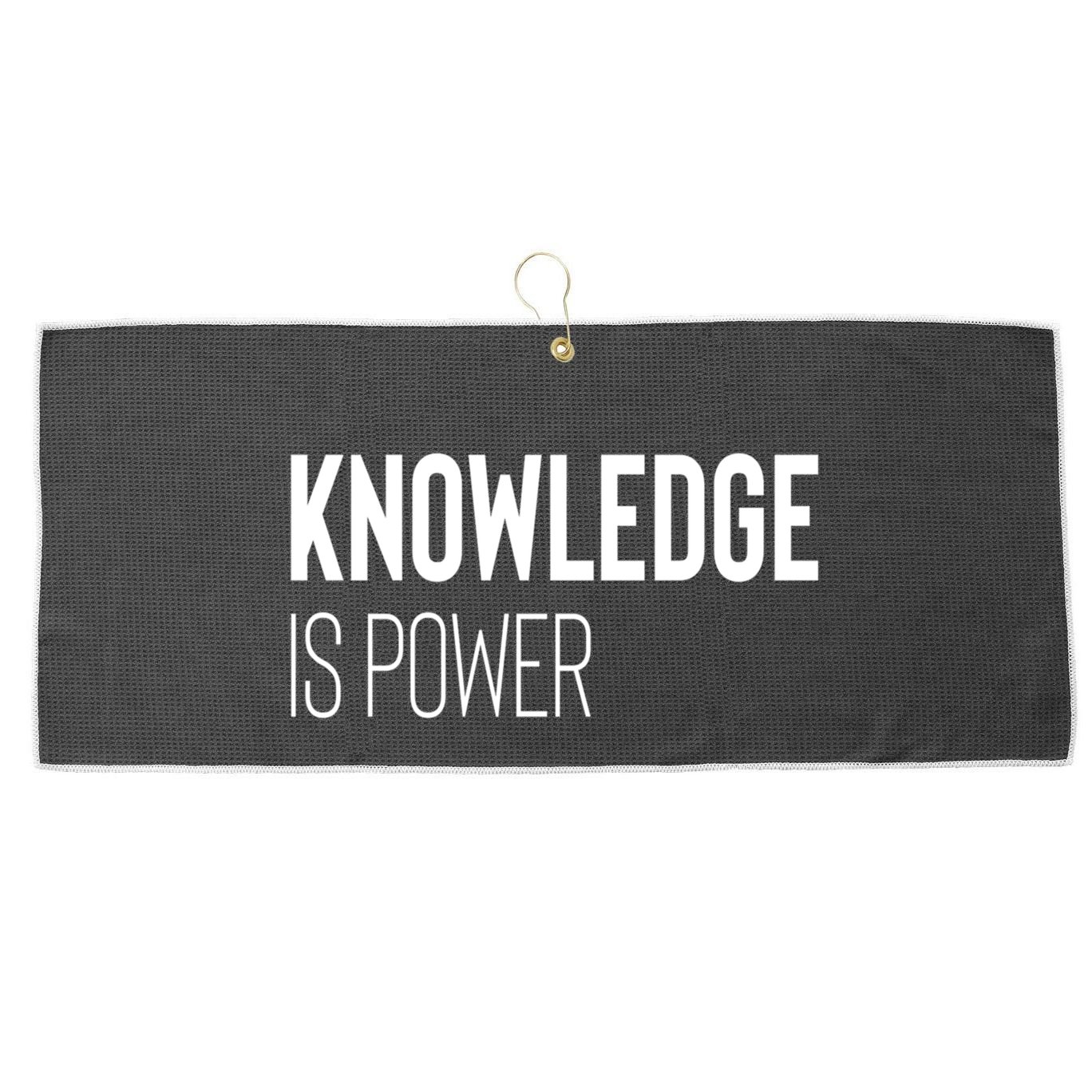Knowledge Is Power Gift Large Microfiber Waffle Golf Towel