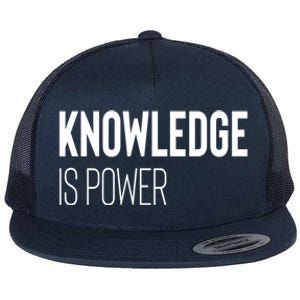 Knowledge Is Power Gift Flat Bill Trucker Hat