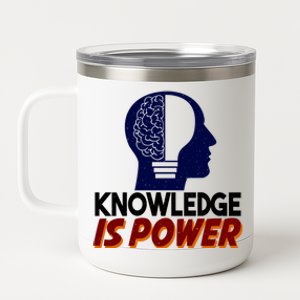 Knowledge Is Power Funny And Motivational Messages Gift 12 oz Stainless Steel Tumbler Cup