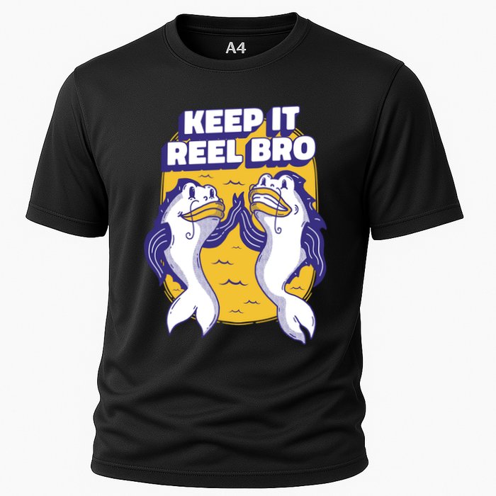 Keep It Reel Bro Funny Fishing Cooling Performance Crew T-Shirt