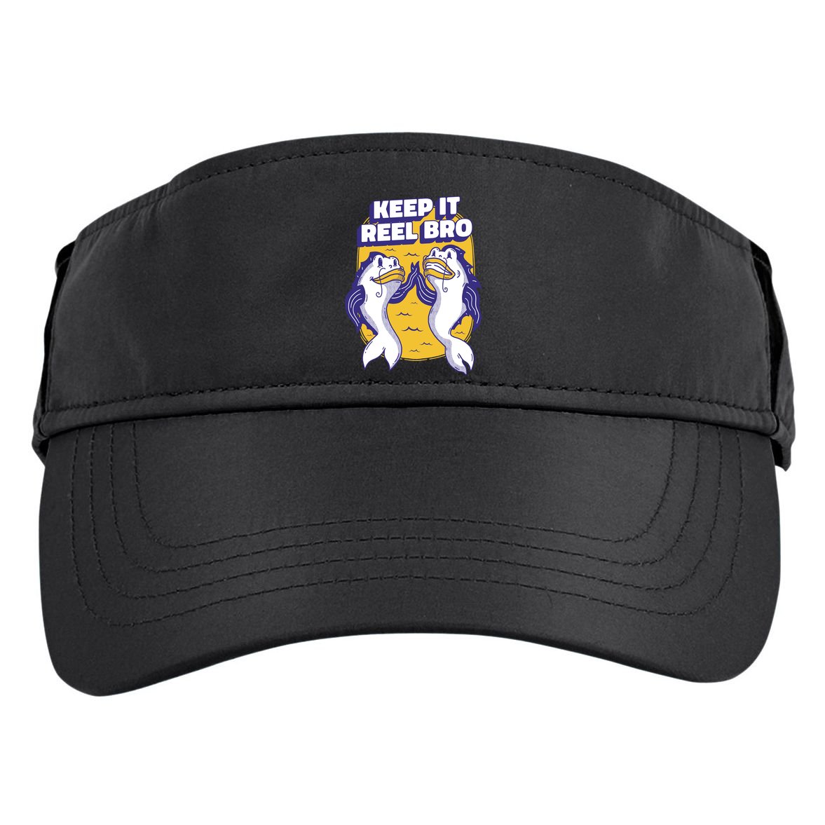 Keep It Reel Bro Funny Fishing Adult Drive Performance Visor
