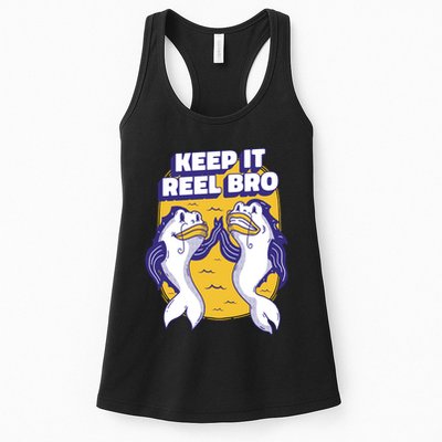 Keep It Reel Bro Funny Fishing Womens Tank Top