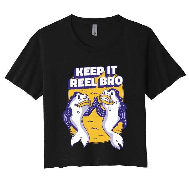 Keep It Reel Bro Funny Fishing Crop Top