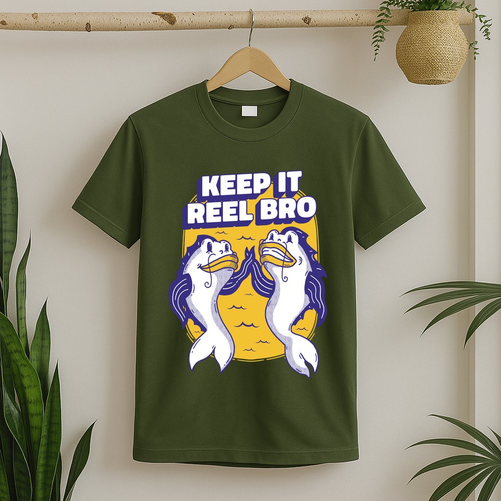 Keep It Reel Bro Funny Fishing T-Shirt