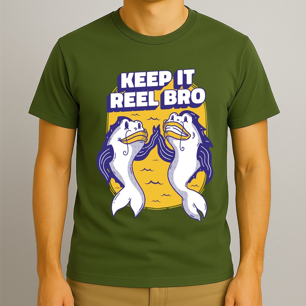 Keep It Reel Bro Funny Fishing T-Shirt