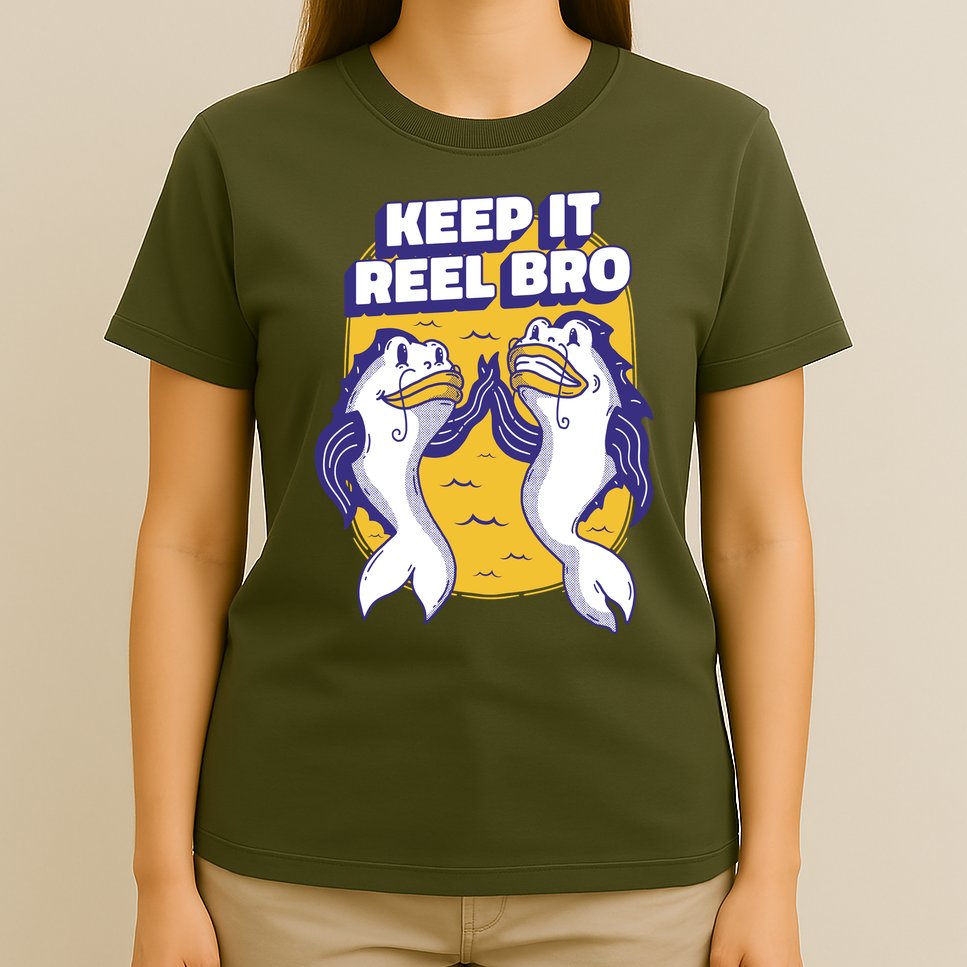 Keep It Reel Bro Funny Fishing T-Shirt