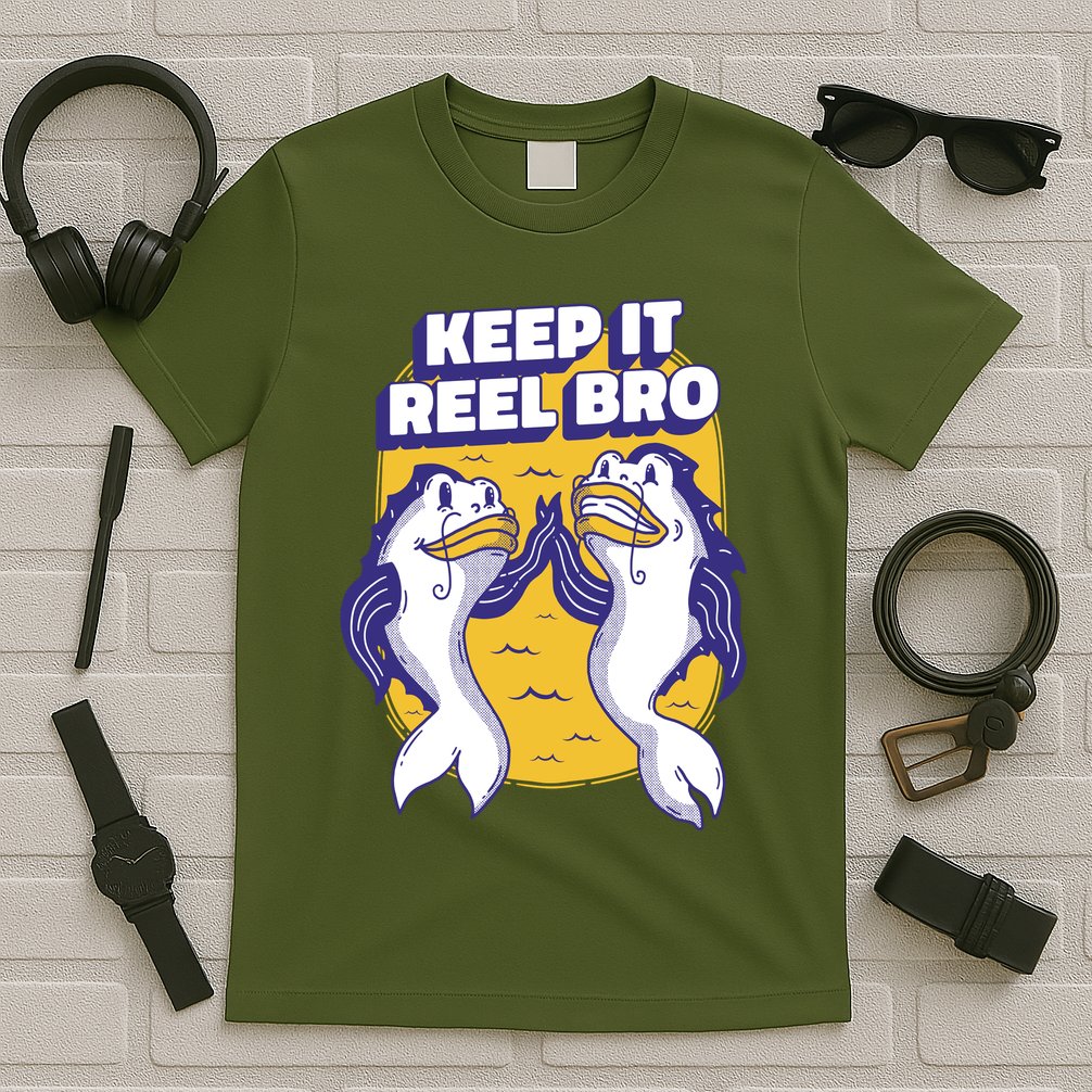 Keep It Reel Bro Funny Fishing T-Shirt