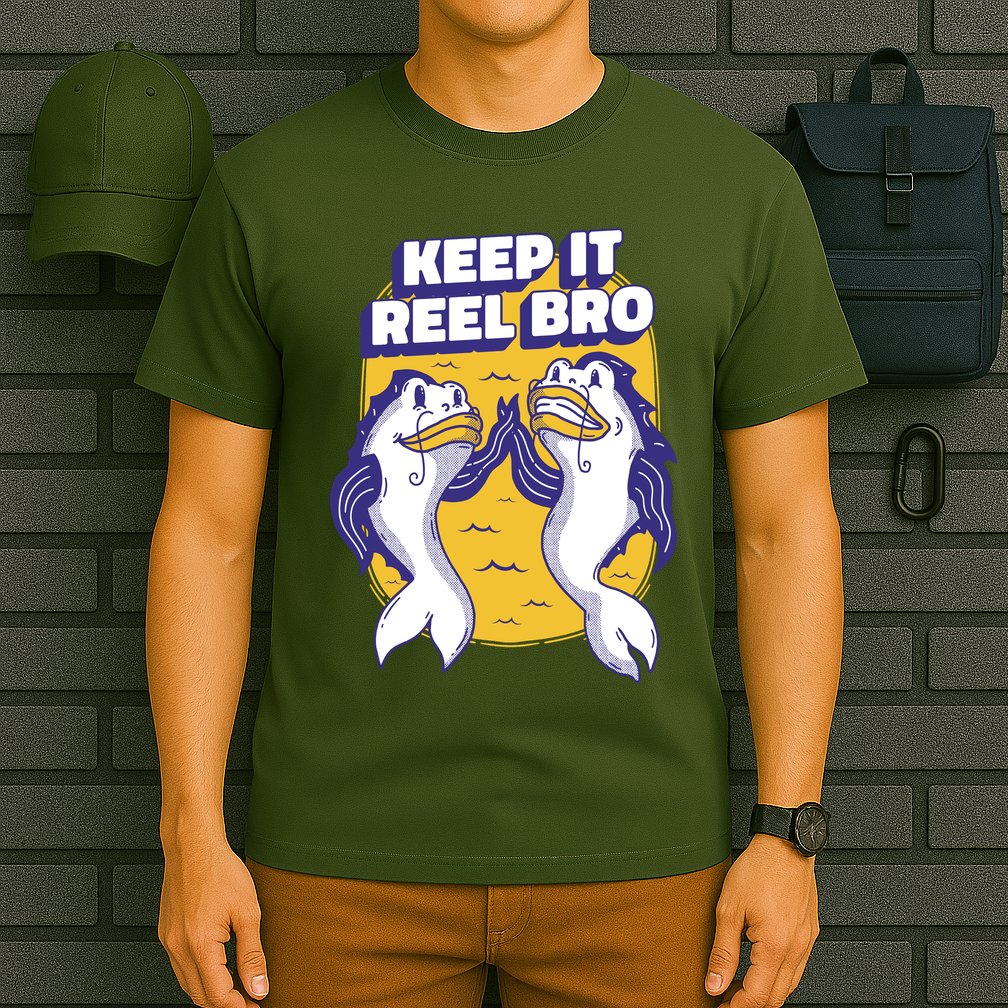 Keep It Reel Bro Funny Fishing T-Shirt