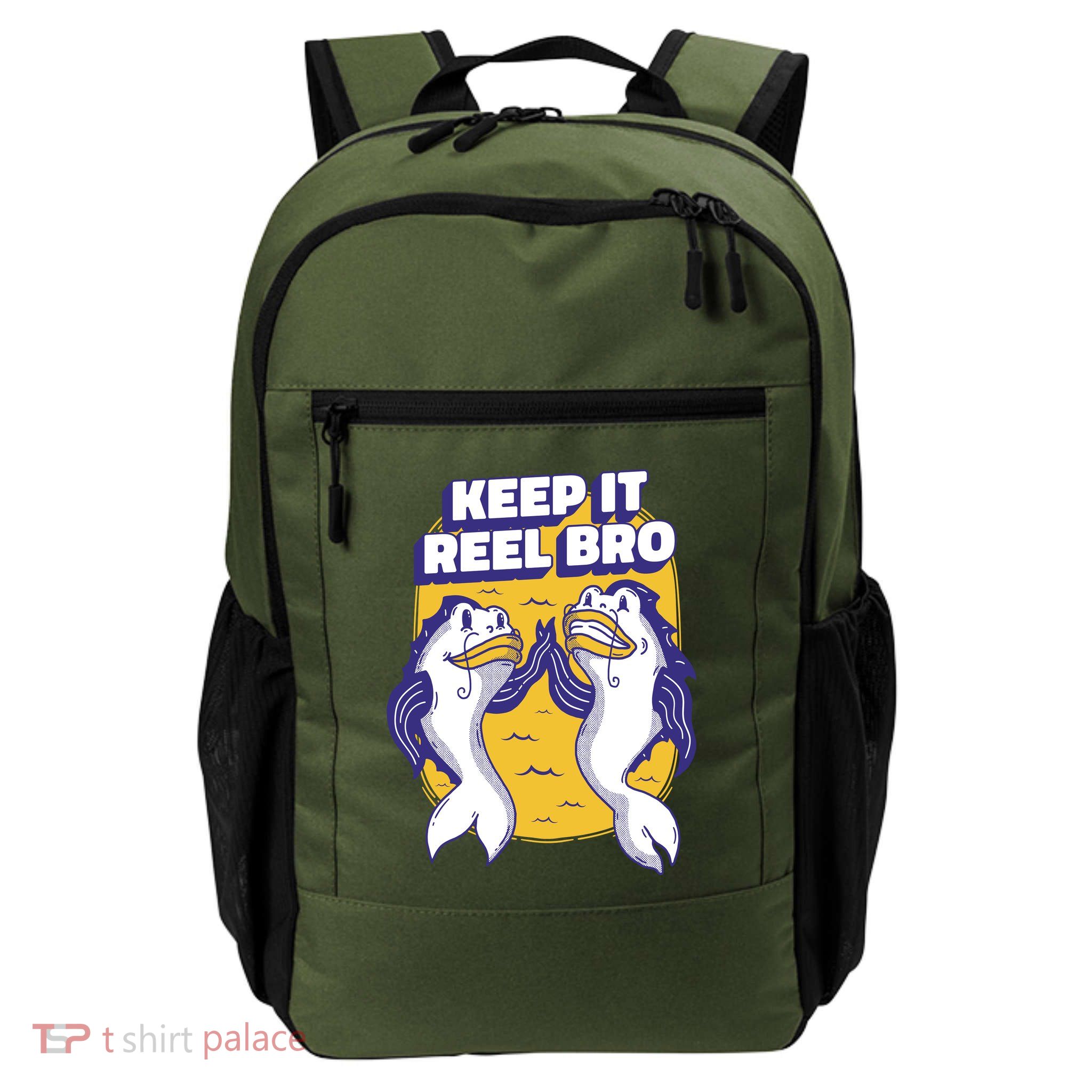 Keep It Reel Bro Funny Fishing Backpack