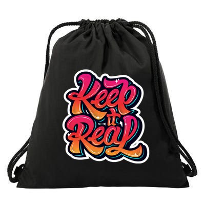 Keep It Real Graffiti Art Drawstring Bag