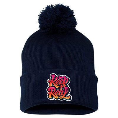 Keep It Real Graffiti Art Pom Pom 12in Knit Beanie