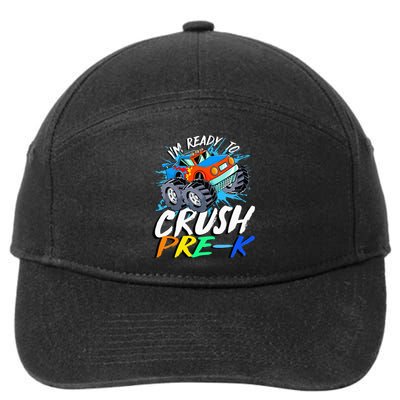 Kids Im Ready To Crush Pre K Monster Truck Prek Back To School 7-Panel Snapback Hat