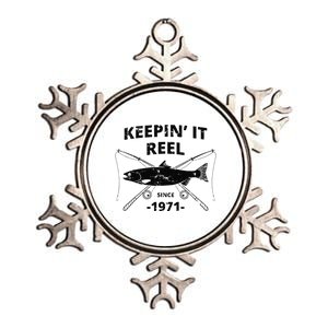 Keepin It Reel Fishing Birthday Gifts Metallic Star Ornament