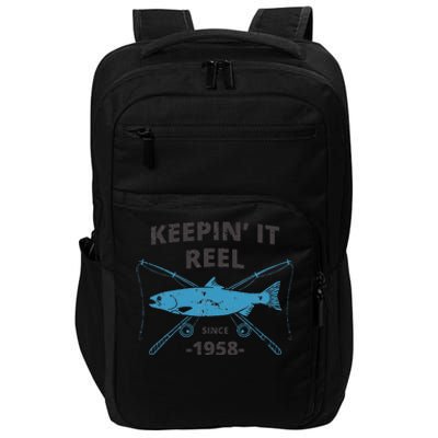 Keepin It Reel Since 1958 61st Birthday Fishing Gift Impact Tech Backpack