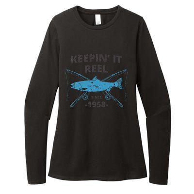 Keepin It Reel Since 1958 61st Birthday Fishing Gift Womens CVC Long Sleeve Shirt