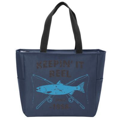 Keepin It Reel Since 1958 61st Birthday Fishing Gift Zip Tote Bag