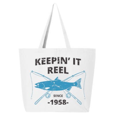 Keepin It Reel Since 1958 61st Birthday Fishing Gift 25L Jumbo Tote