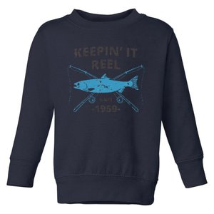 Keepin It Reel Since 1959 60th Birthday Fishing Gift Toddler Sweatshirt