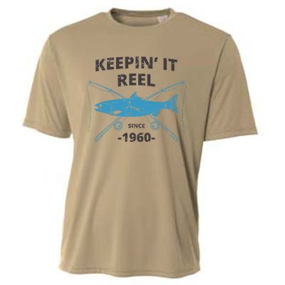 Keepin It Reel Since 1960 Fishing Gift 60th Birthday Gift Cooling Performance Crew T-Shirt