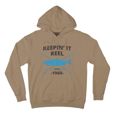 Keepin It Reel Since 1960 Fishing Gift 60th Birthday Gift Hoodie