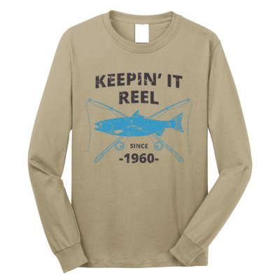 Keepin It Reel Since 1960 Fishing Gift 60th Birthday Gift Long Sleeve Shirt