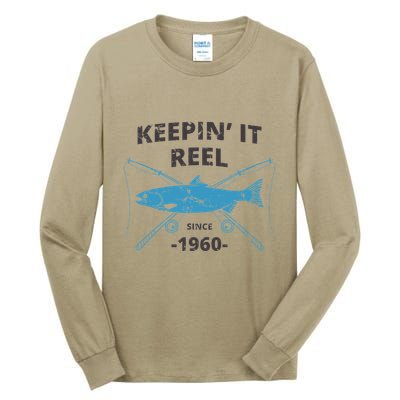 Keepin It Reel Since 1960 Fishing Gift 60th Birthday Gift Tall Long Sleeve T-Shirt