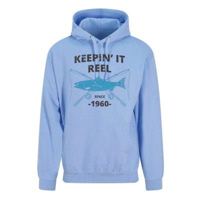 Keepin It Reel Since 1960 Fishing Gift 60th Birthday Gift Unisex Surf Hoodie