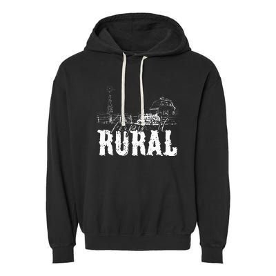 Keepin It Rural Country Country Farm Tractor Garment-Dyed Fleece Hoodie