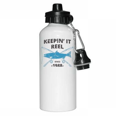 Keepin It Reel Since 1988 31st Birthday Fishing Gift Aluminum Water Bottle 