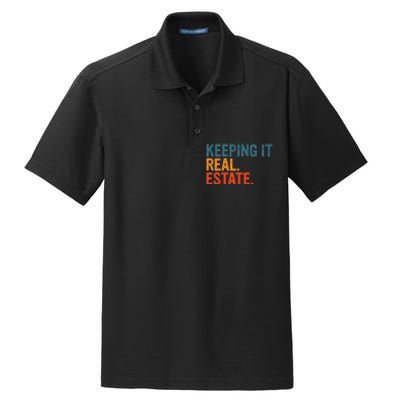 Keeping It Real Funny Real Estate Agent Dry Zone Grid Polo