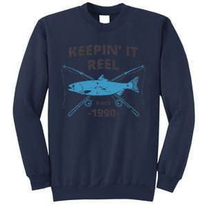 Keepin It Reel Since 1990 Fishing Gift 30th Birthday Sweatshirt