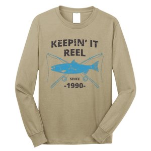 Keepin It Reel Since 1990 Fishing Gift 30th Birthday Long Sleeve Shirt