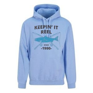 Keepin It Reel Since 1990 Fishing Gift 30th Birthday Unisex Surf Hoodie