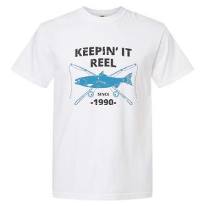 Keepin It Reel Since 1990 Fishing Gift 30th Birthday Garment-Dyed Heavyweight T-Shirt