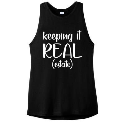 Keeping It Real Estate Funny Real Estate Agent Gift Ladies PosiCharge Tri-Blend Wicking Tank