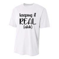 Keeping It Real Estate Funny Real Estate Agent Gift Youth Performance Sprint T-Shirt