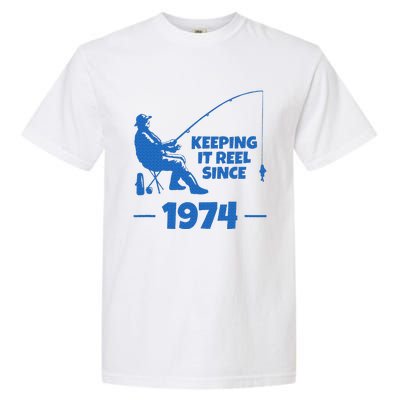 Keeping It Reel Since 1974 Funny Fishing Garment-Dyed Heavyweight T-Shirt