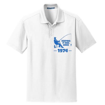 Keeping It Reel Since 1974 Funny Fishing Dry Zone Grid Polo