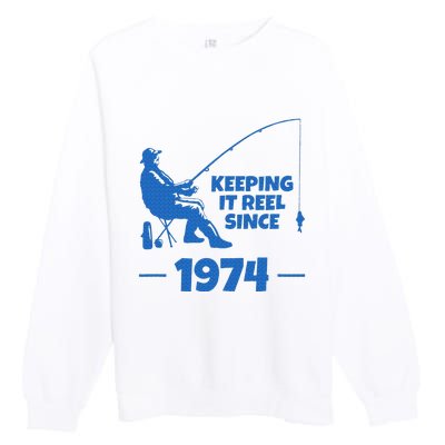 Keeping It Reel Since 1974 Funny Fishing Premium Crewneck Sweatshirt