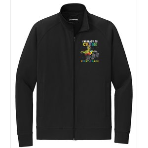 Kids I'm Ready To Crush First Grade Monster Truck Dinosaur Boys Back To School Stretch Full-Zip Cadet Jacket