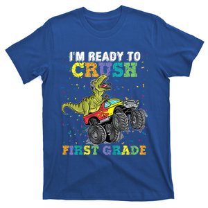 Kids I'm Ready To Crush First Grade Monster Truck Dinosaur Boys Back To School T-Shirt