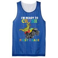 Kids I'm Ready To Crush First Grade Monster Truck Dinosaur Boys Back To School Mesh Reversible Basketball Jersey Tank