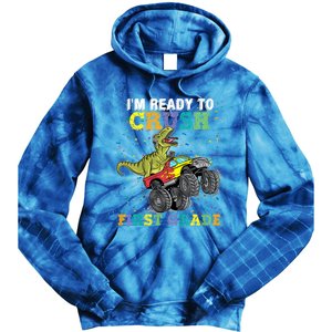 Kids I'm Ready To Crush First Grade Monster Truck Dinosaur Boys Back To School Tie Dye Hoodie