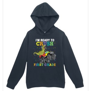 Kids I'm Ready To Crush First Grade Monster Truck Dinosaur Boys Back To School Urban Pullover Hoodie