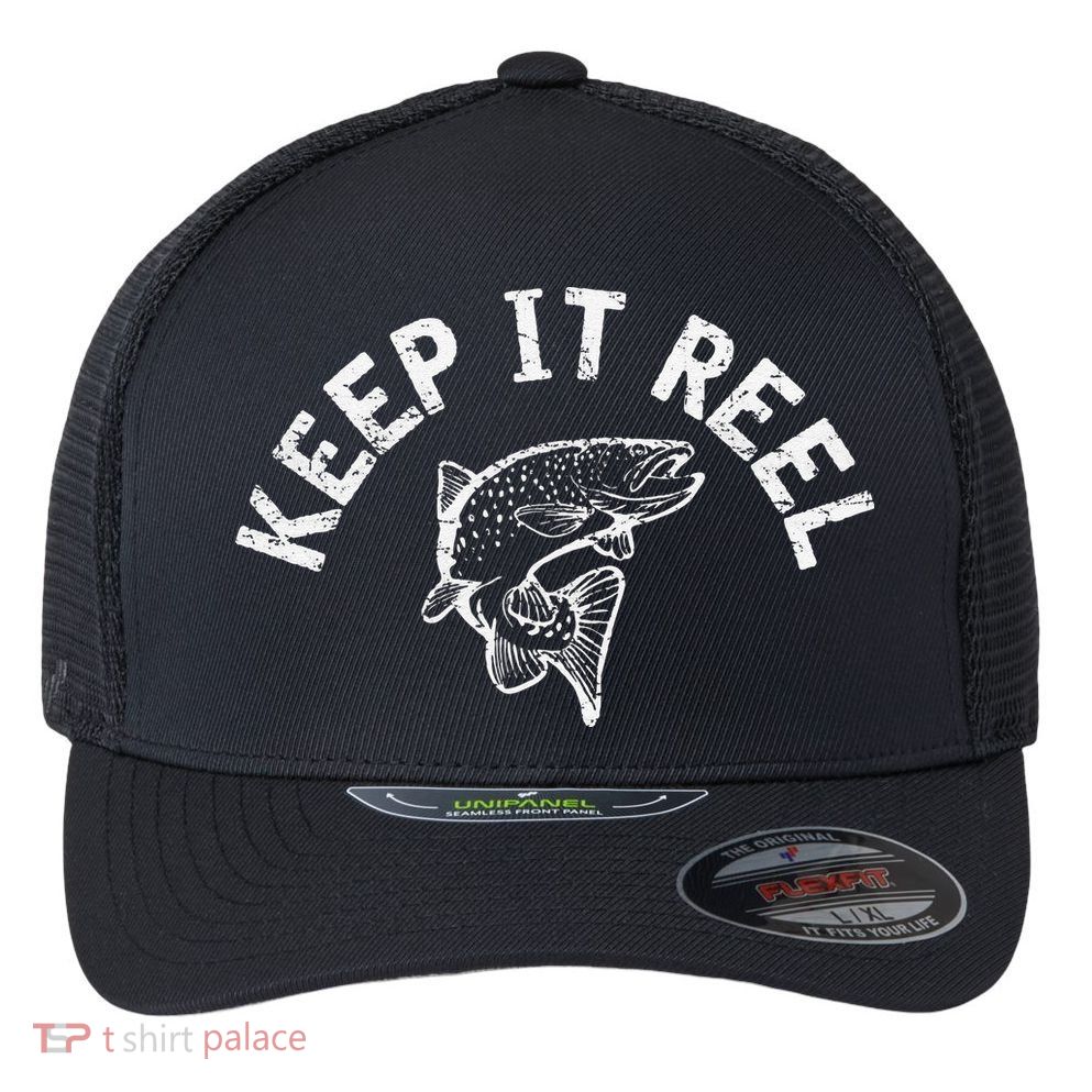 Keep It Reel Funny Fishing & Lucky Fishing Flexfit Unipanel Trucker Cap