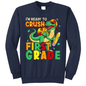 Kids Im Ready To Crush First Grade Back To School Dinosaur Sweatshirt