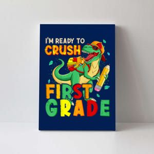 Kids Im Ready To Crush First Grade Back To School Dinosaur Canvas