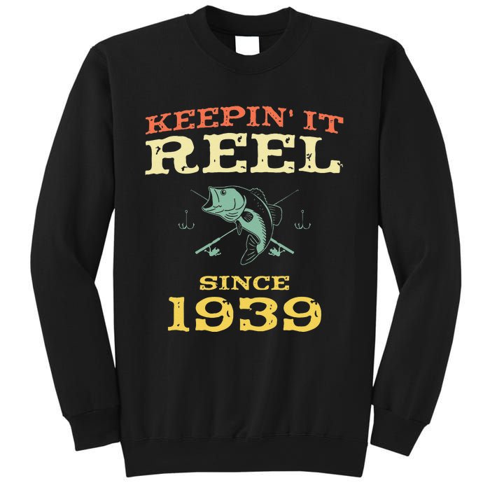 Keepin It Reel Since 1939 80 Years Old 80th Birthday Fishing Sweatshirt