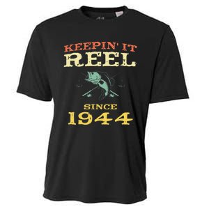 Keepin It Reel Since 1944 75 Years Old 75th Birthday Fishing Cooling Performance Crew T-Shirt