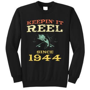 Keepin It Reel Since 1944 75 Years Old 75th Birthday Fishing Sweatshirt